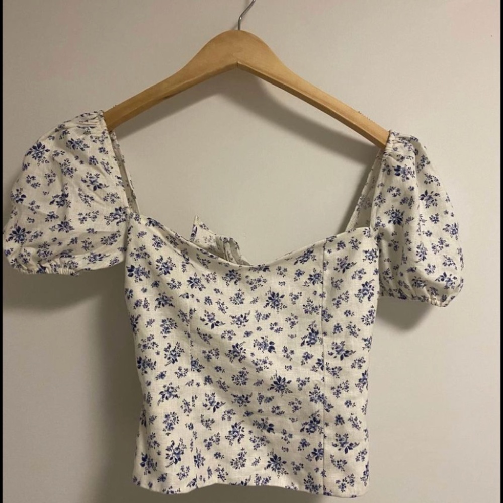Reformation - Puff Sleeve Floral Top